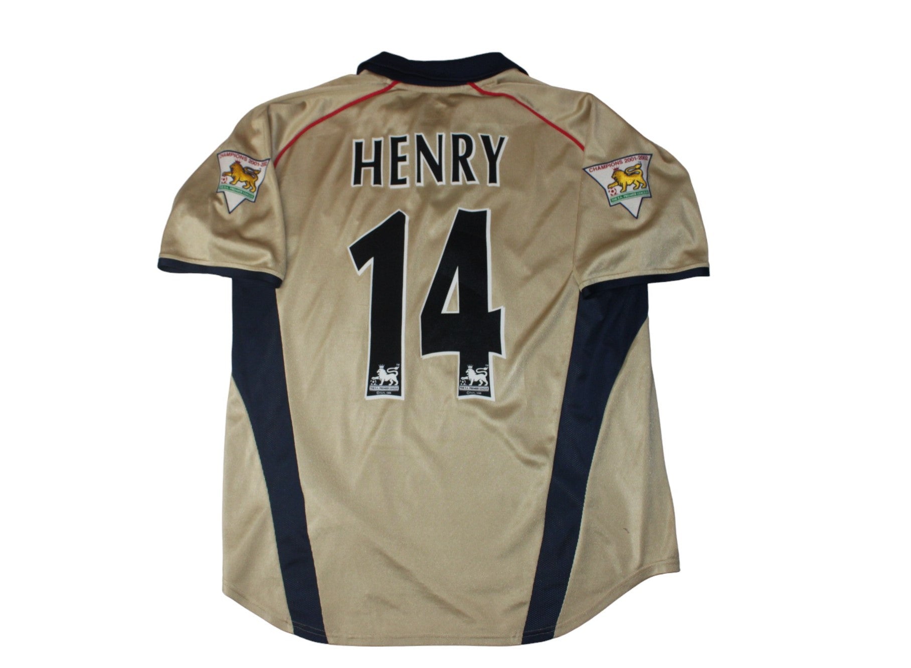 HENRY #14 - ARSENAL 2002/03 THIRD SHIRT - GOLD - 02 - NIKE - SIZE MEDIUM