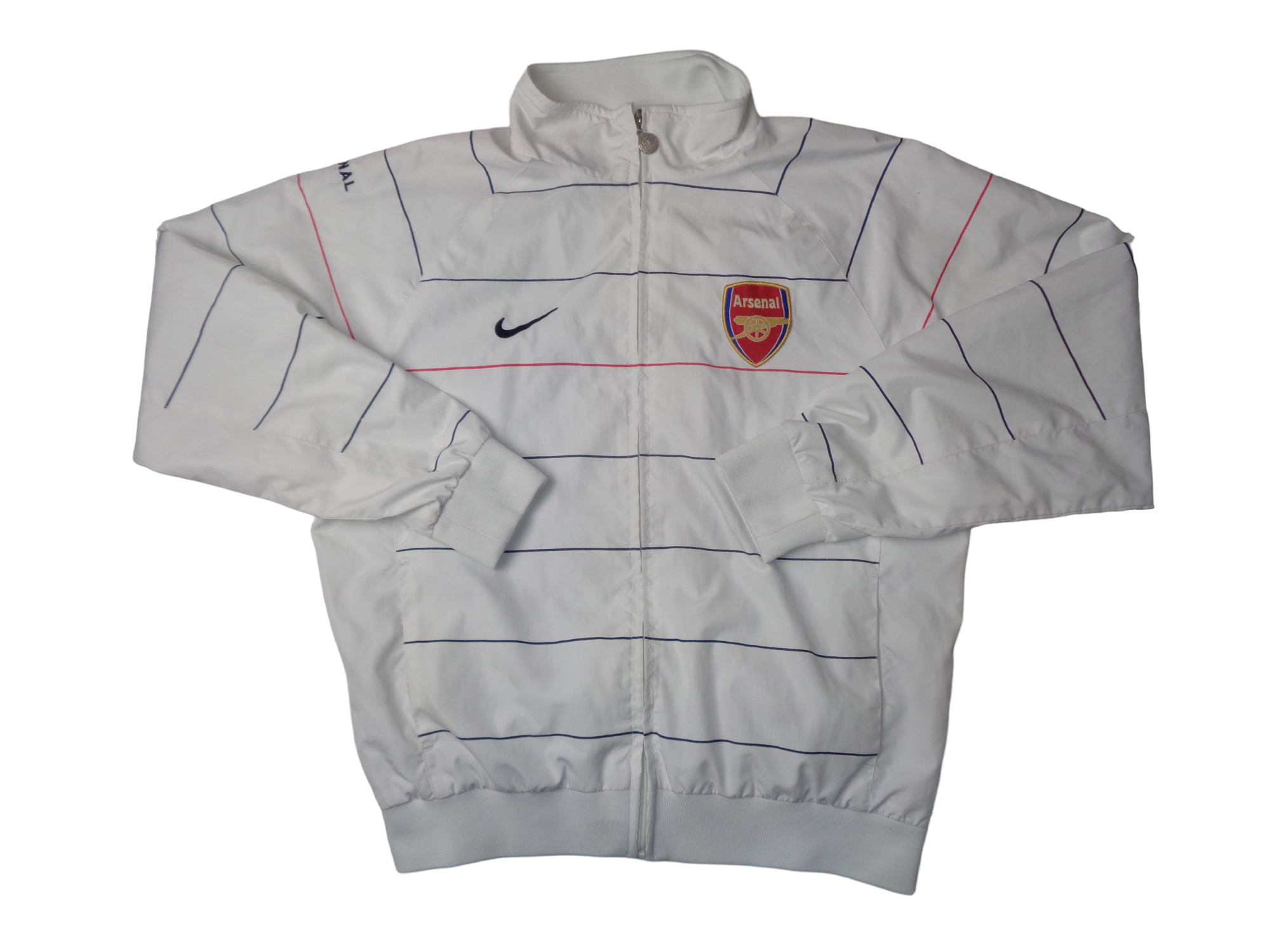 ARSENAL 2008/09 NIKE ZIP UP WOVEN WARM UP TRACK JACKET - SIZE SMALL
